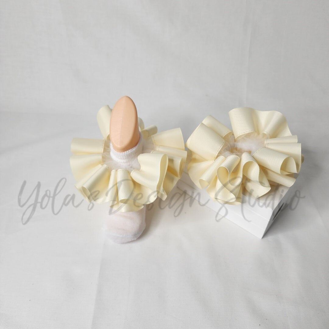 Cream Tutu Anklets