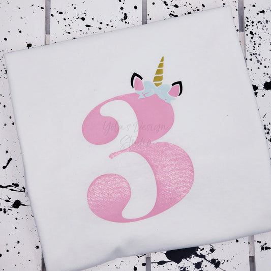 Unicorn Number Birthday Shirt